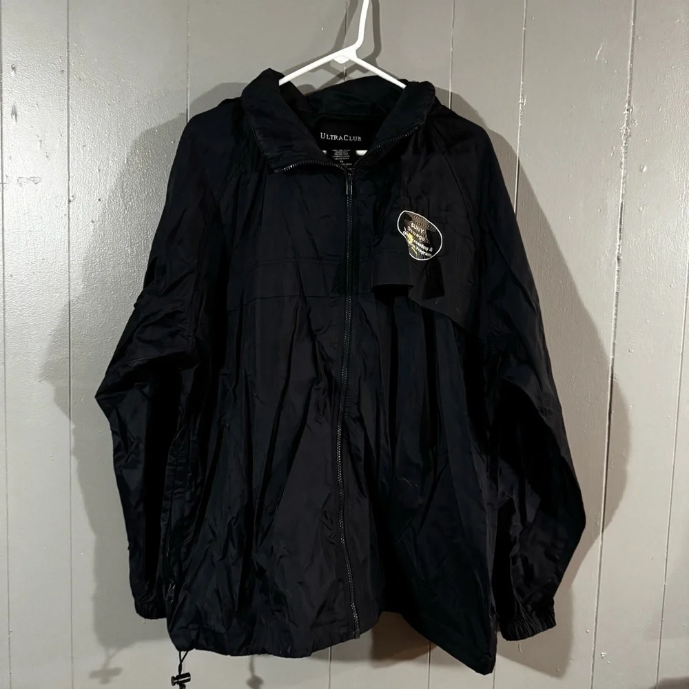 Vtg SUNY Oswego Storm Chasers Rain Jacket Men’s XL Navy Blue With Hood Very Rare